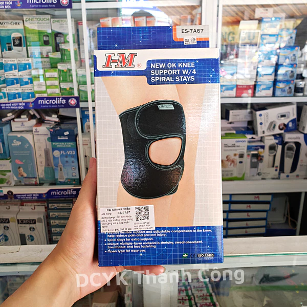Đai đầu gối có 4 nẹp xoắn I-M ES-7A67 Freesize Chính hãng xuất xứ Đài Loan