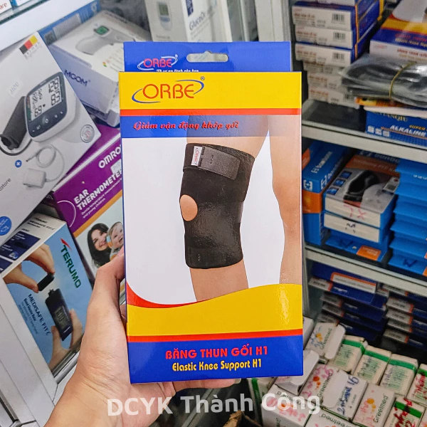 Băng thun hỗ trợ đầu gối loại khóa dán Velcro Orbe H1 [Chính hãng]
